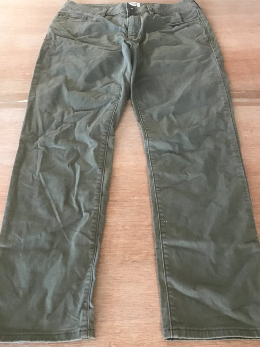 Flint and Tinder Slim Fit Straight Leg Jeans Men 32x28 Green Mid Rise Stretch